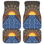 Aboriginal Indigenous Sunset Art Print Front and Back Car Floor Mats