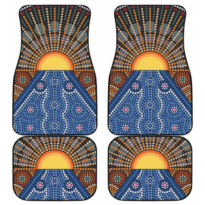 Aboriginal Indigenous Sunset Art Print Front and Back Car Floor Mats