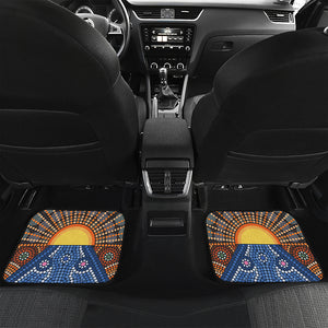 Aboriginal Indigenous Sunset Art Print Front and Back Car Floor Mats