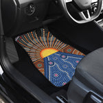 Aboriginal Indigenous Sunset Art Print Front and Back Car Floor Mats