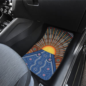 Aboriginal Indigenous Sunset Art Print Front and Back Car Floor Mats