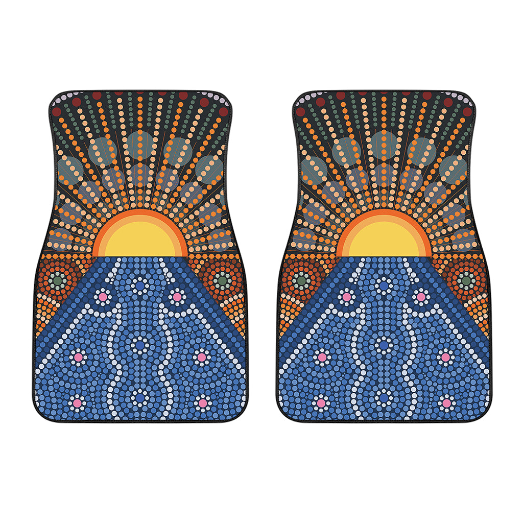 Aboriginal Indigenous Sunset Art Print Front Car Floor Mats
