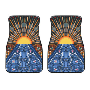 Aboriginal Indigenous Sunset Art Print Front Car Floor Mats