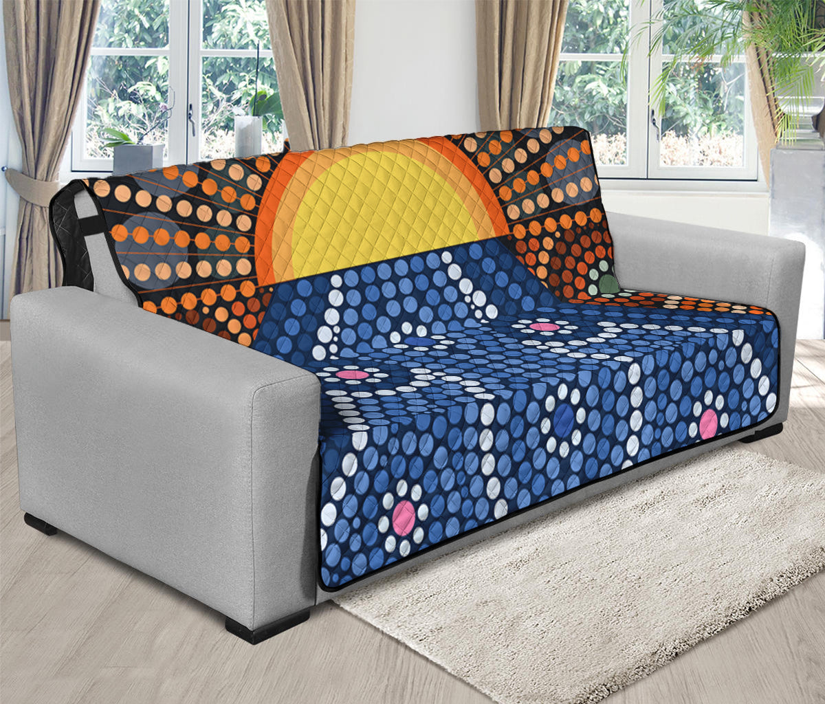 Aboriginal Indigenous Sunset Art Print Futon Protector