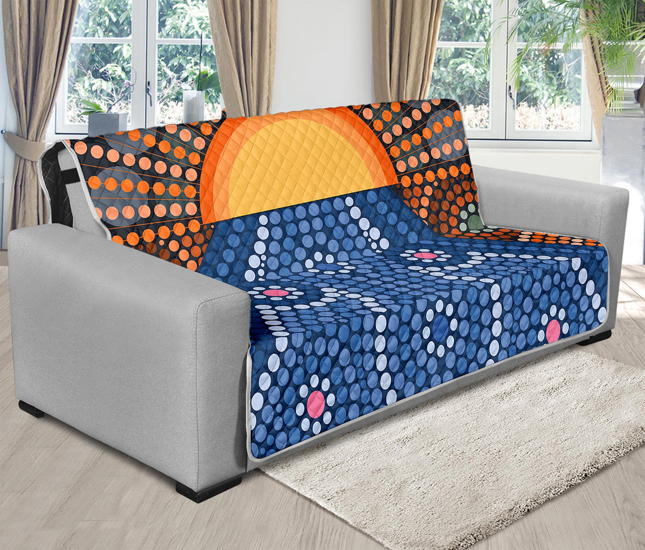 Aboriginal Indigenous Sunset Art Print Futon Protector