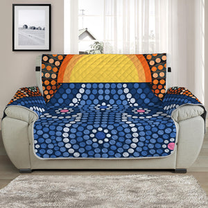 Aboriginal Indigenous Sunset Art Print Half Sofa Protector