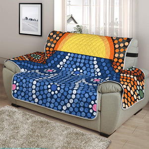 Aboriginal Indigenous Sunset Art Print Half Sofa Protector