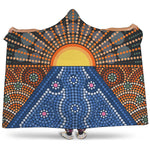 Aboriginal Indigenous Sunset Art Print Hooded Blanket