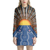 Aboriginal Indigenous Sunset Art Print Hoodie Dress