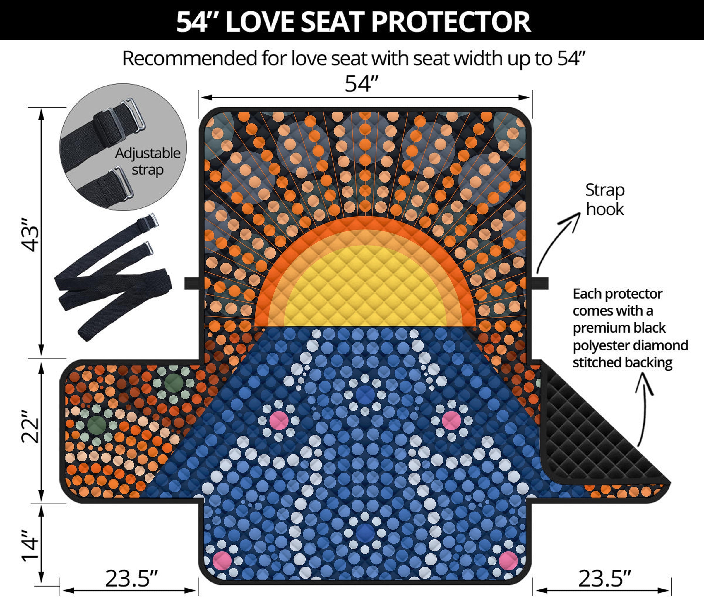 Aboriginal Indigenous Sunset Art Print Loveseat Protector