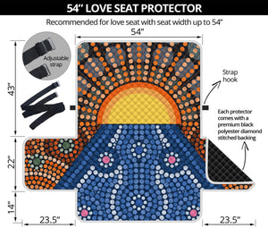 Aboriginal Indigenous Sunset Art Print Loveseat Protector