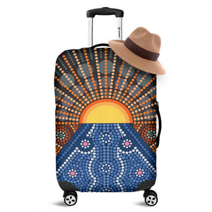 Aboriginal Indigenous Sunset Art Print Luggage Cover