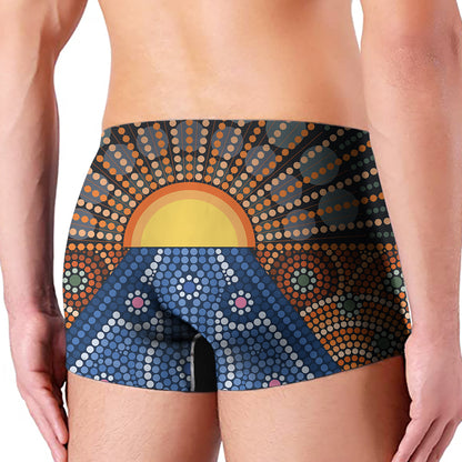 Aboriginal Indigenous Sunset Art Print Men's Boxer Briefs