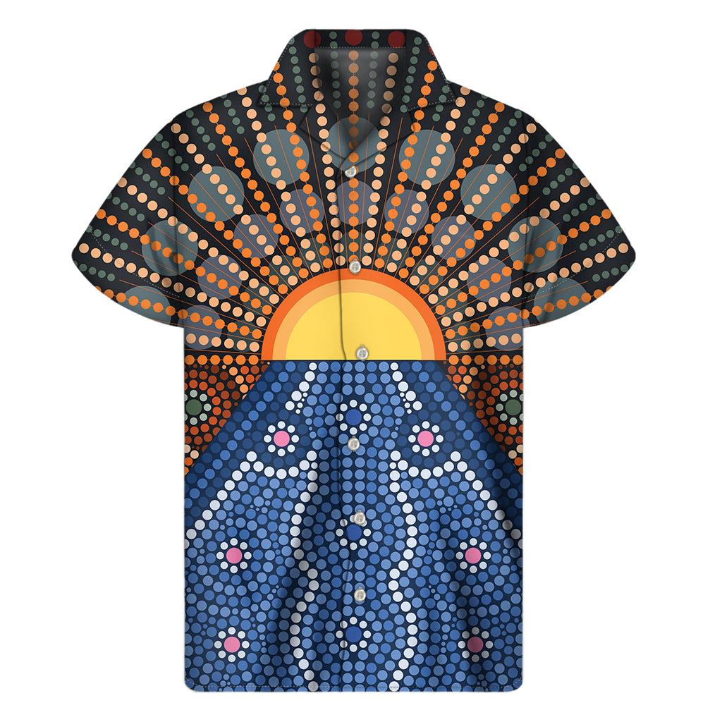 Aboriginal Indigenous Sunset Art Print Men's Short Sleeve Shirt