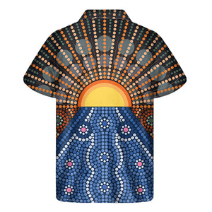 Aboriginal Indigenous Sunset Art Print Men's Short Sleeve Shirt