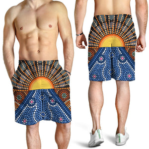 Aboriginal Indigenous Sunset Art Print Men's Shorts
