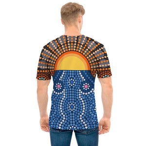 Aboriginal Indigenous Sunset Art Print Men's T-Shirt