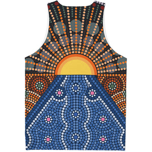 Aboriginal Indigenous Sunset Art Print Men's Tank Top