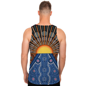 Aboriginal Indigenous Sunset Art Print Men's Tank Top
