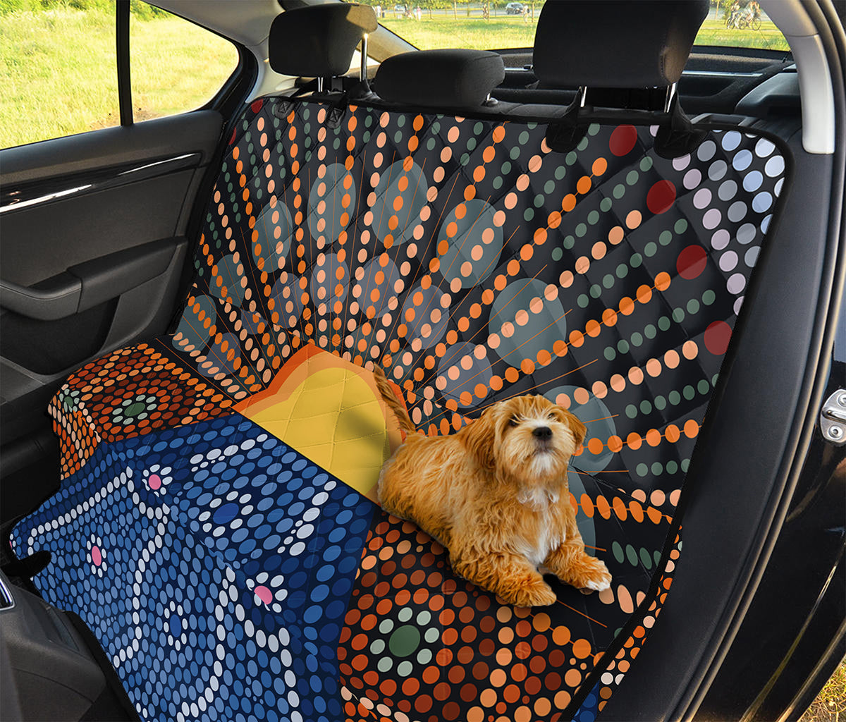 Aboriginal Indigenous Sunset Art Print Pet Car Back Seat Cover