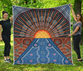 Aboriginal Indigenous Sunset Art Print Quilt