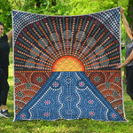 Aboriginal Indigenous Sunset Art Print Quilt