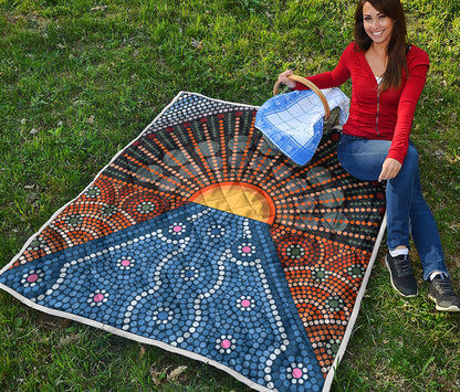 Aboriginal Indigenous Sunset Art Print Quilt