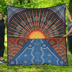 Aboriginal Indigenous Sunset Art Print Quilt