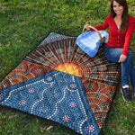 Aboriginal Indigenous Sunset Art Print Quilt
