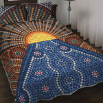 Aboriginal Indigenous Sunset Art Print Quilt Bed Set