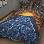 Aboriginal Indigenous Sunset Art Print Quilt Bed Set