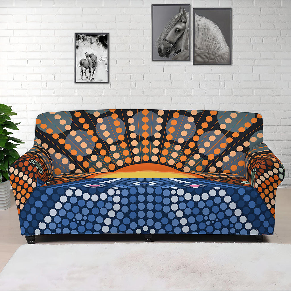 Aboriginal Indigenous Sunset Art Print Sofa Cover