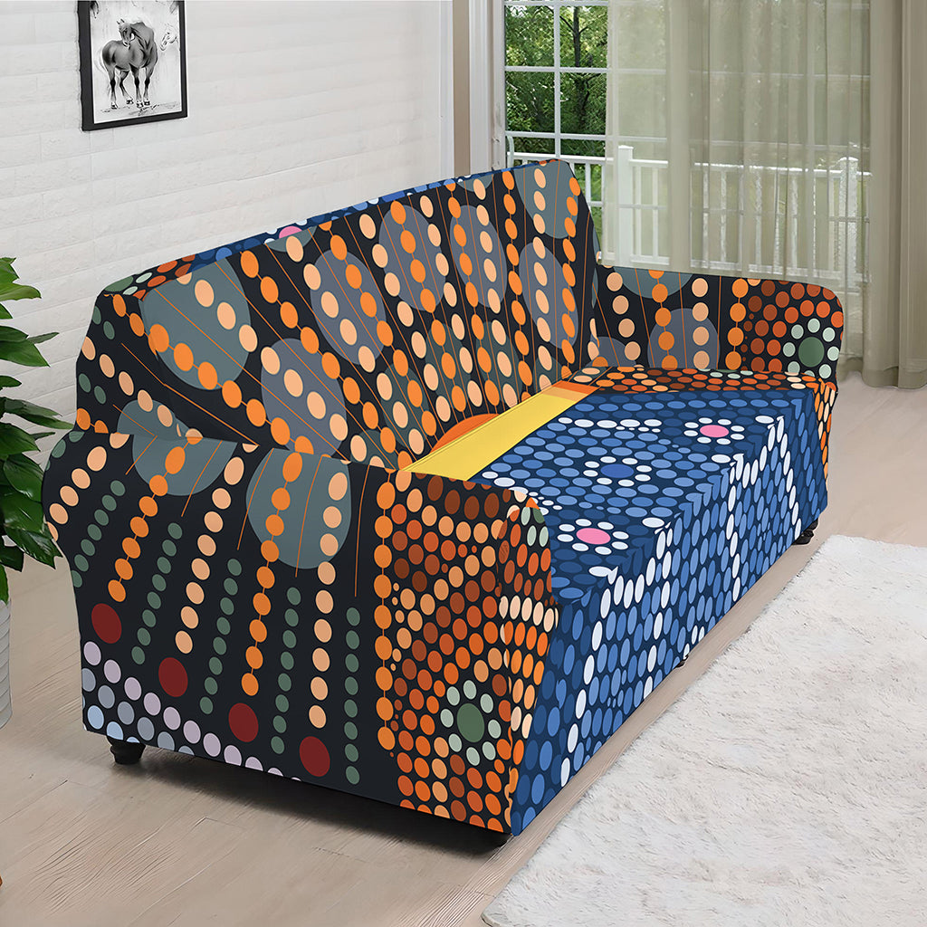 Aboriginal Indigenous Sunset Art Print Sofa Cover
