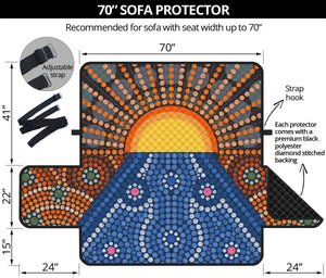 Aboriginal Indigenous Sunset Art Print Sofa Protector