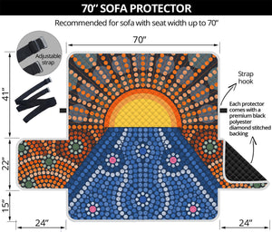 Aboriginal Indigenous Sunset Art Print Sofa Protector