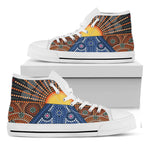 Aboriginal Indigenous Sunset Art Print White High Top Shoes
