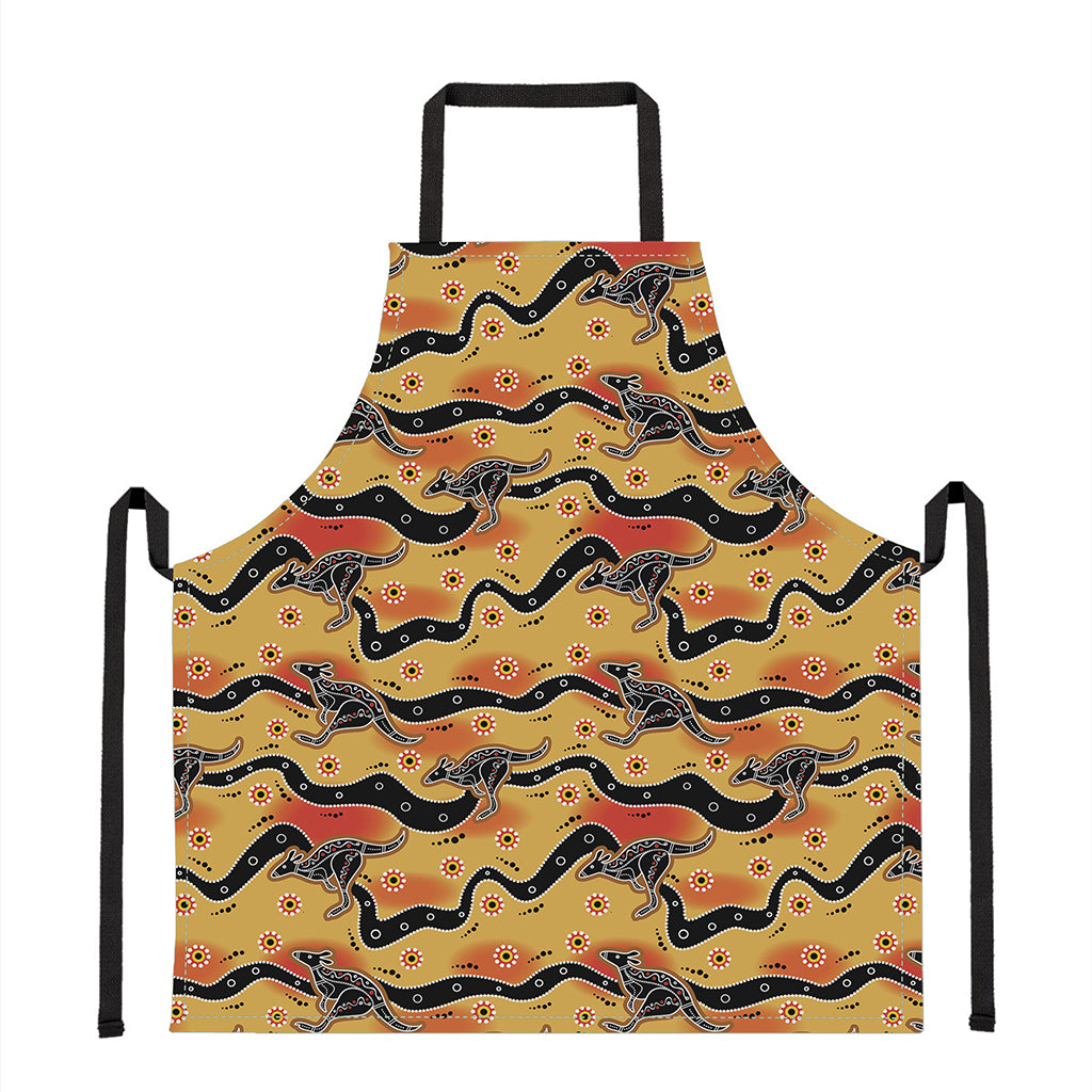 Aboriginal Kangaroo Pattern Print Apron