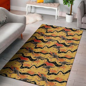 Aboriginal Kangaroo Pattern Print Area Rug