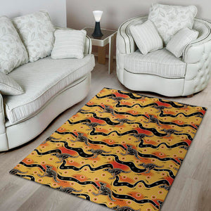 Aboriginal Kangaroo Pattern Print Area Rug