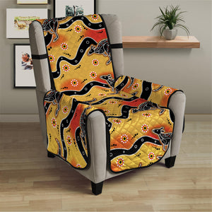 Aboriginal Kangaroo Pattern Print Armchair Protector