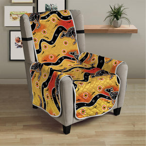 Aboriginal Kangaroo Pattern Print Armchair Protector