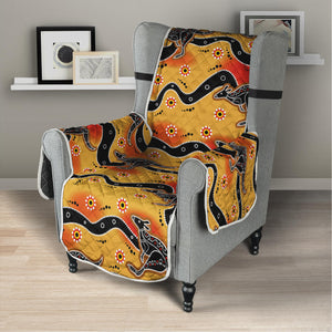 Aboriginal Kangaroo Pattern Print Armchair Protector