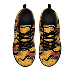 Aboriginal Kangaroo Pattern Print Black Sneakers