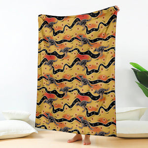 Aboriginal Kangaroo Pattern Print Blanket