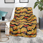 Aboriginal Kangaroo Pattern Print Blanket