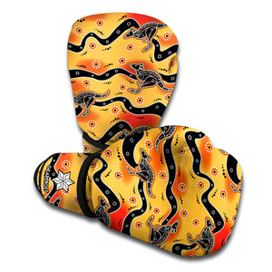 Aboriginal Kangaroo Pattern Print Boxing Gloves