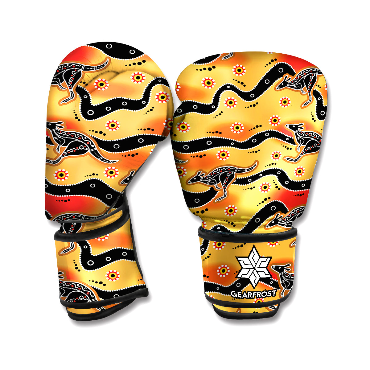 Aboriginal Kangaroo Pattern Print Boxing Gloves