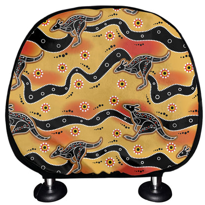 Aboriginal Kangaroo Pattern Print Car Headrest Covers