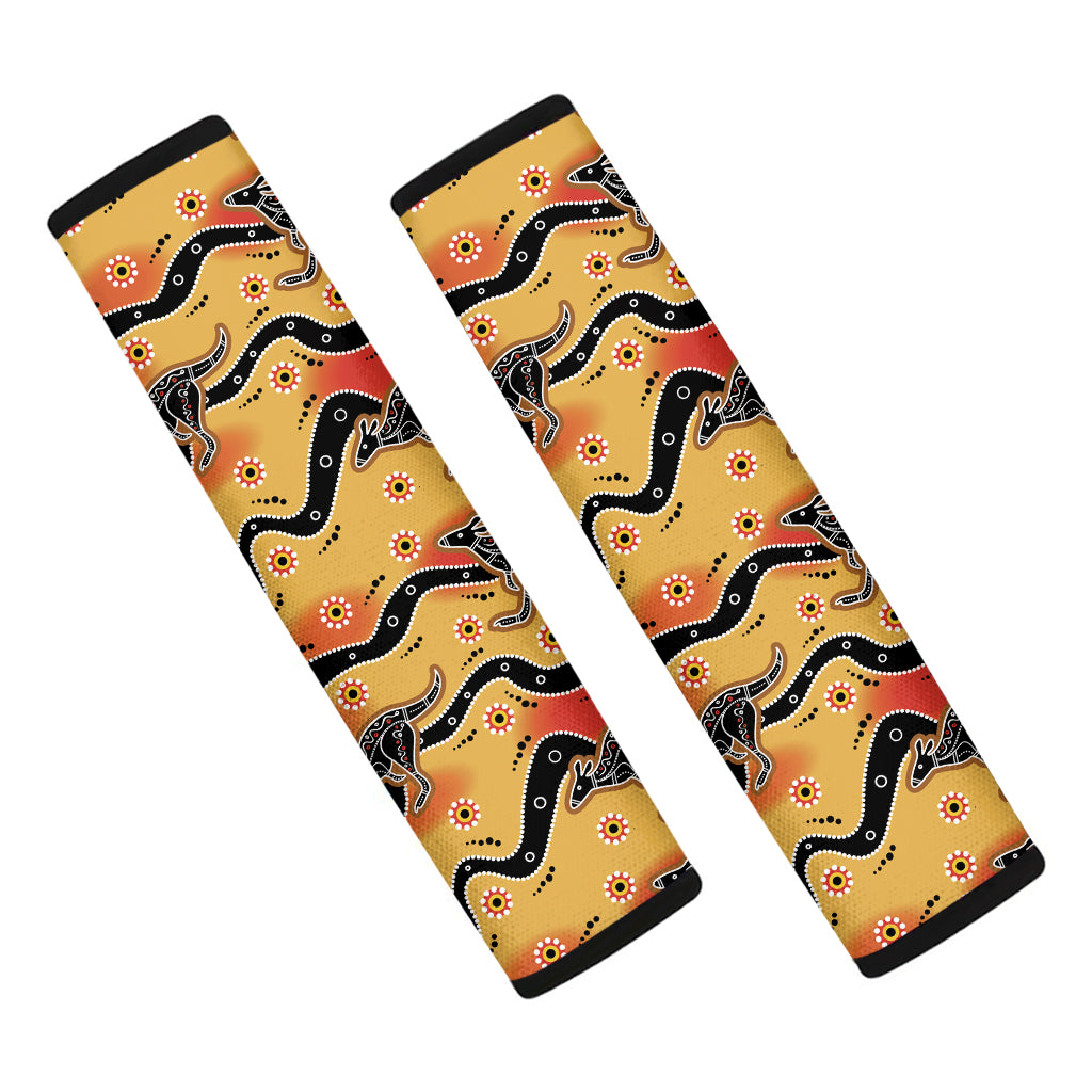 Aboriginal Kangaroo Pattern Print Car Seat Belt Covers