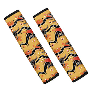 Aboriginal Kangaroo Pattern Print Car Seat Belt Covers